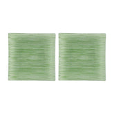 Glass Dinnerware 7.75" x 7.75" Square Green Glass Plate (Set of 2)